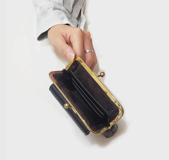 40代女性プレゼント がま口小銭入れ 上品な金具使い 大人可愛い財布