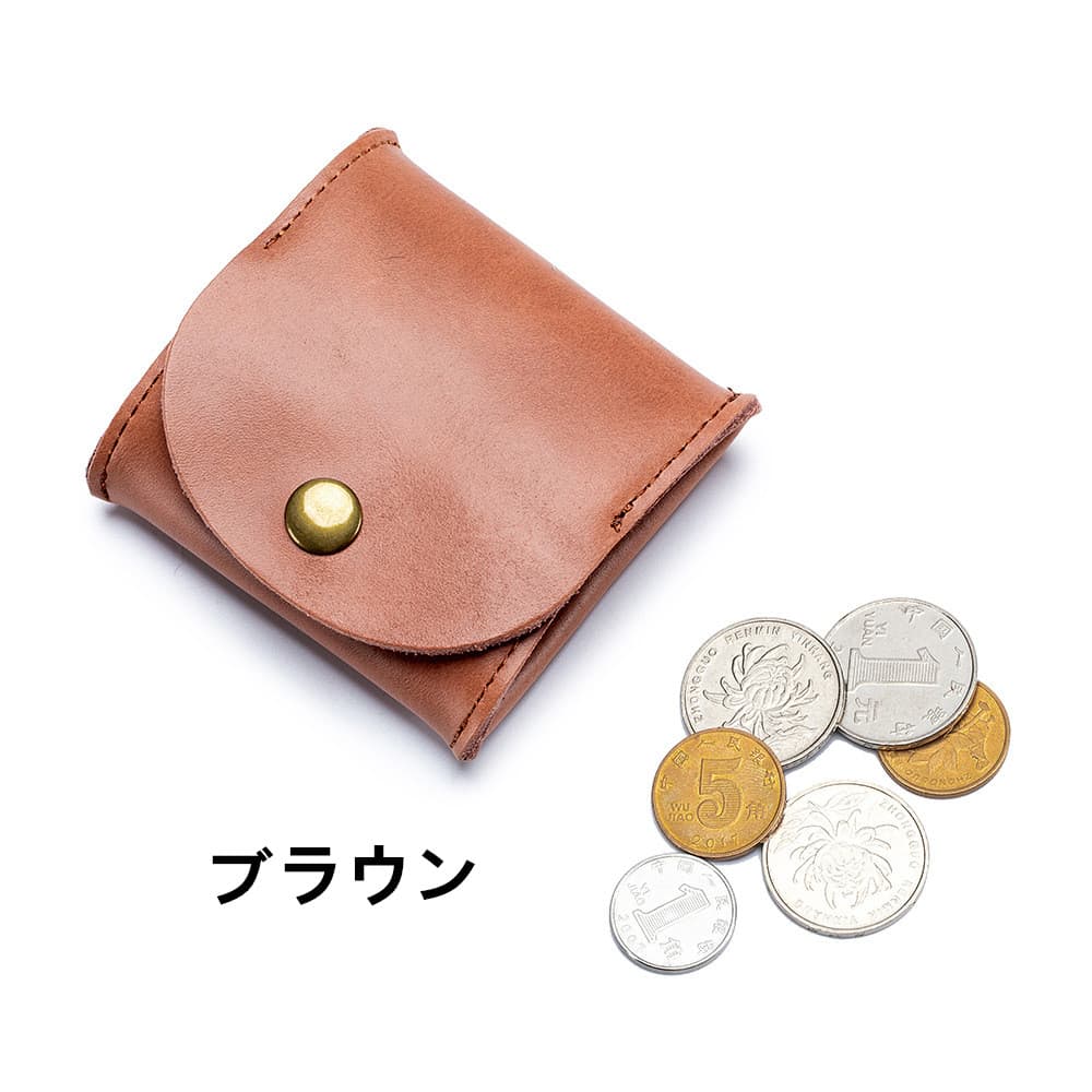 40代女性プレゼント 本革小銭入れ ボックス型 片手で開閉 コンパクト財布
