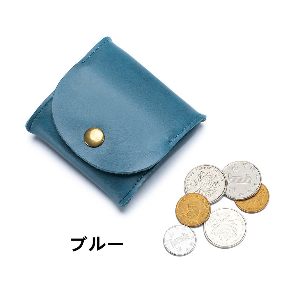 40代女性プレゼント 本革小銭入れ ボックス型 片手で開閉 コンパクト財布